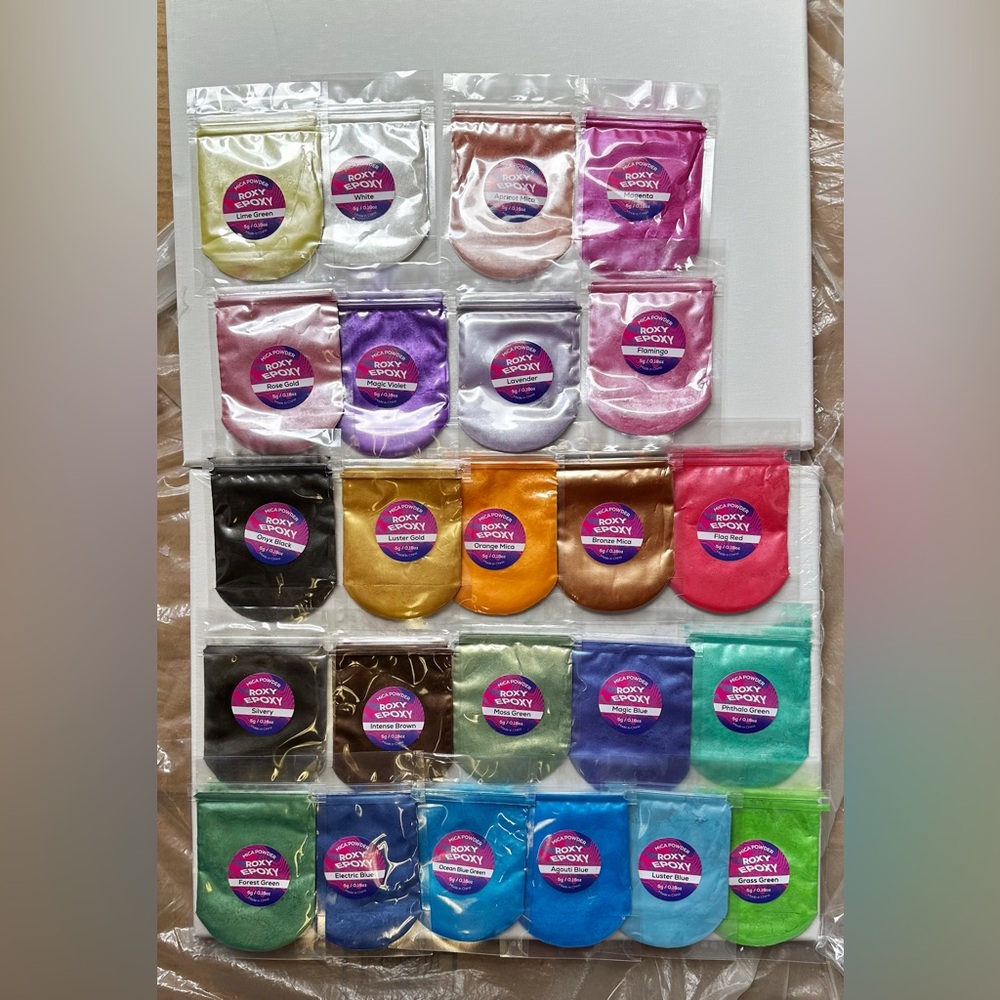 New 24 Packets of Colorful Mica Powder